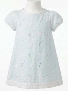 Janie and Jack Floral Eyelet Puff Sleeve Dress